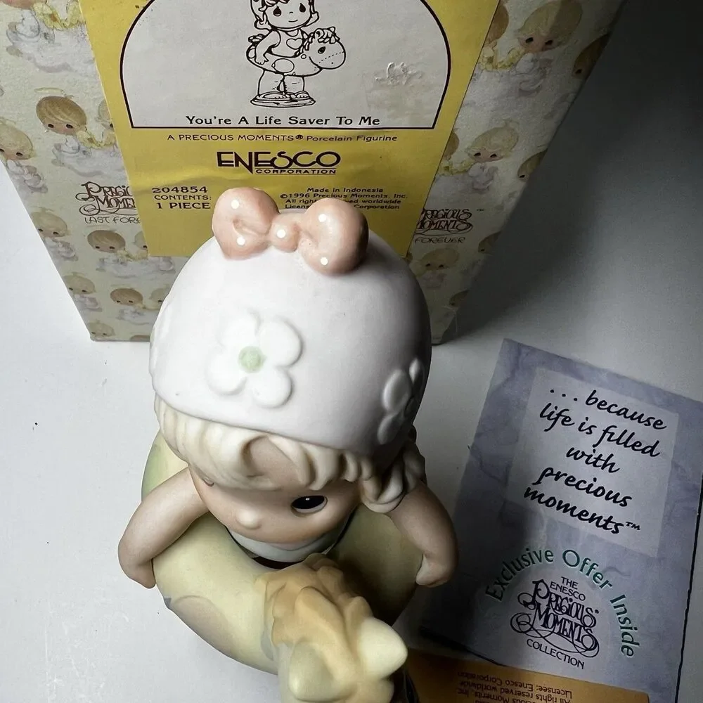 Precious Moments 204854 You're A Life Saver To Me Vintage 1996 Figurine Box
